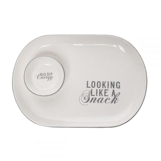 Looking Like a Snack/Big Dip Energy - 2pcs Platter & Bowl Set