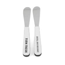 Stainless Steel Farm Fresh & Local/Organic Spreaders -2pcs Gift Set