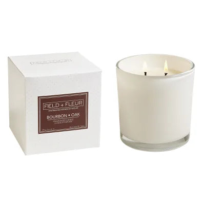 Field + Fleur Bourbon Oak Fragranced Candle - Chandelle Parfum
