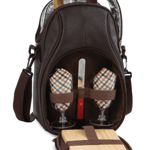 Oak & Olive Brava Double Bottle Wine & Cheese Tote