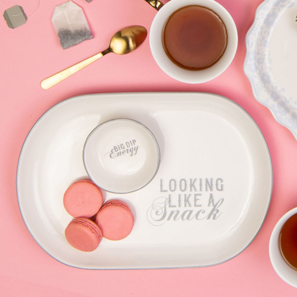 Looking Like a Snack/Big Dip Energy - 2pcs Platter & Bowl Set