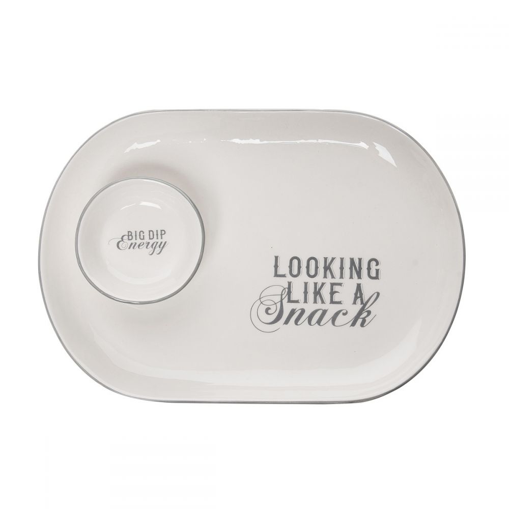 Looking Like a Snack/Big Dip Energy - 2pcs Platter & Bowl Set